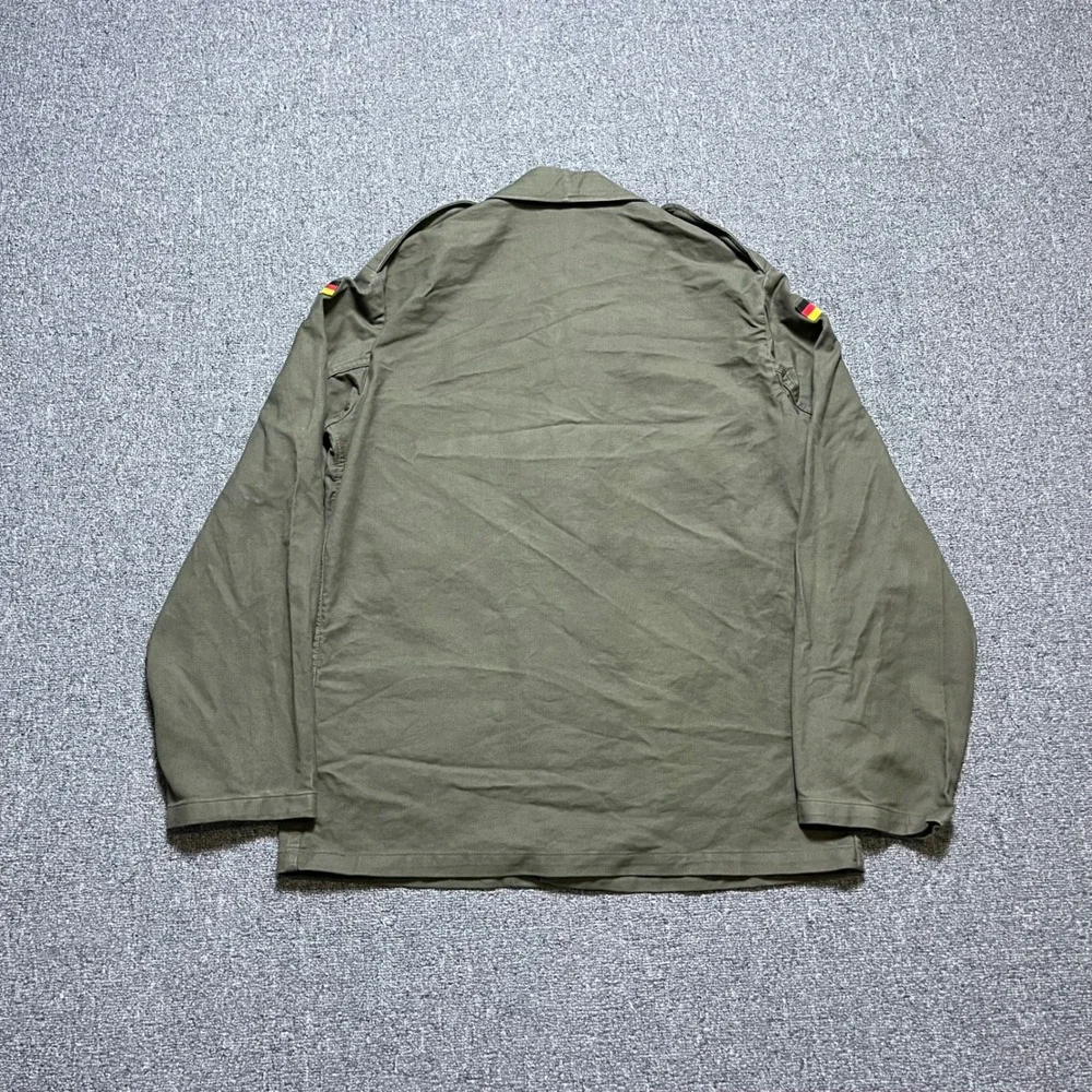 Vintage 1988 German Military Moleskin Field Shirt Size 2 Olive Drab Army Jacket